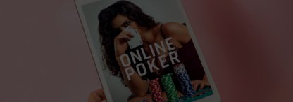 a woman hiding her face as she shows good cards in online poker. online video poker helps new players.